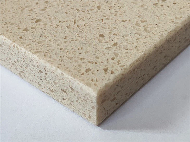 Beige color grain quartz stone slab (4)